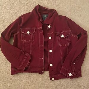 Women's Burgundy Jean Jacket